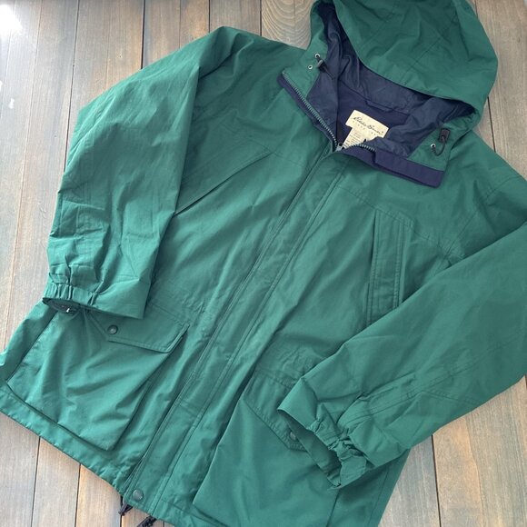 Vintage Eddie Bauer Green Lightweight Gortex Jacket Poncho - Men’s Size XL (D9) - Picture 1 of 12